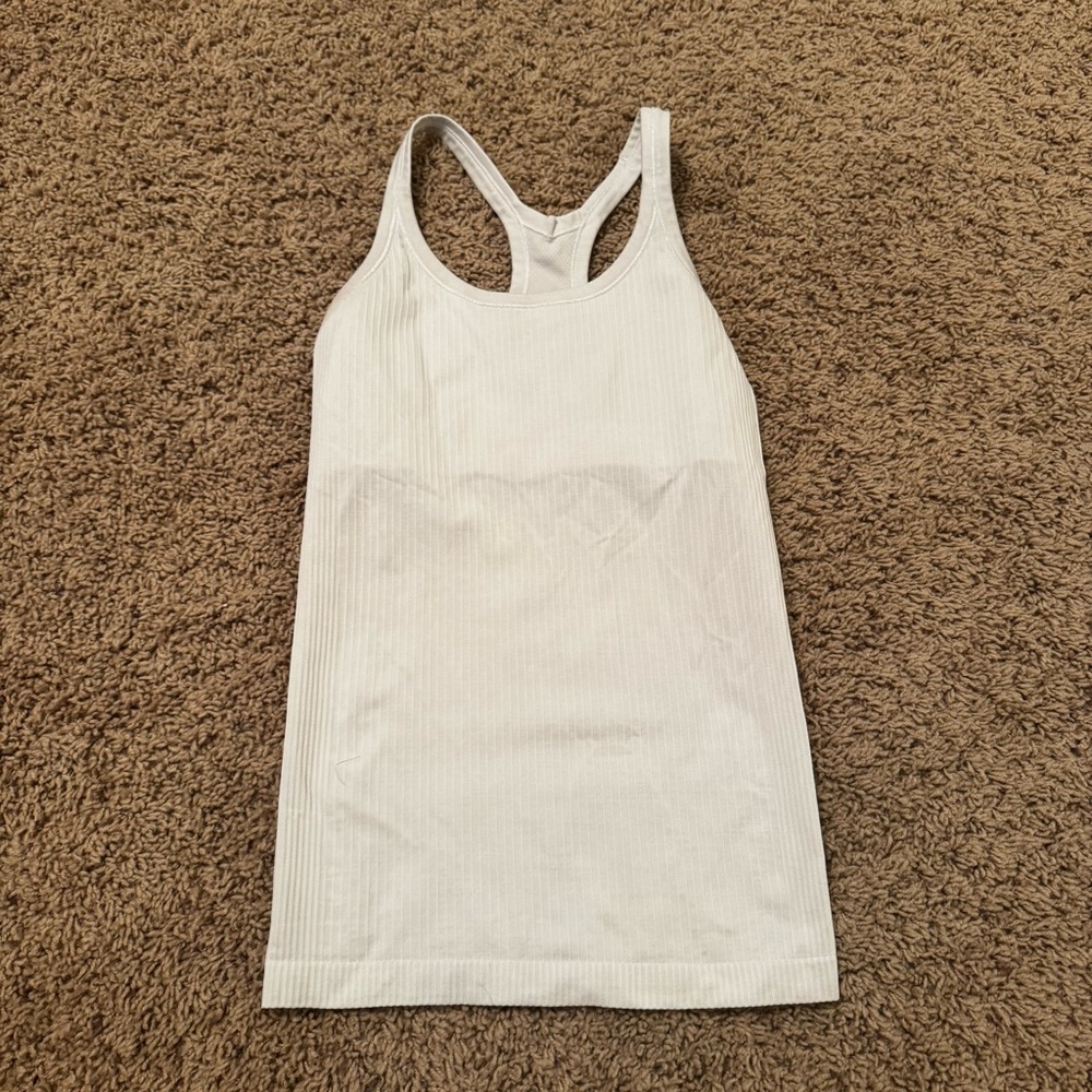 Lululemon Ebb to Street White Ribbed Tank Top